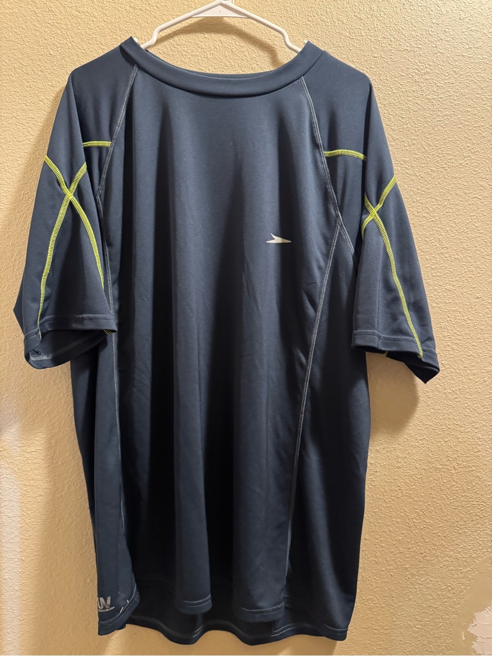 Speedo Navy Rash Guard with Lime Stitching